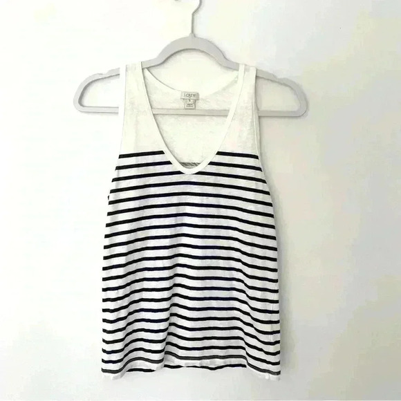 J.Crew Women's Striped V-Neck Tank Top Size Small - Picture 1 of 5